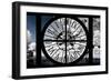 Giant Clock Window - View of Notre Dame Cathedral with White Trees - Paris II-Philippe Hugonnard-Framed Photographic Print