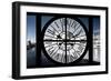 Giant Clock Window - View of Notre Dame Cathedral with White Trees - Paris III-Philippe Hugonnard-Framed Photographic Print