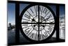 Giant Clock Window - View of Notre Dame Cathedral with White Trees - Paris III-Philippe Hugonnard-Mounted Photographic Print
