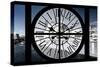 Giant Clock Window - View of Notre Dame Cathedral with White Trees - Paris III-Philippe Hugonnard-Stretched Canvas