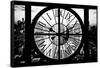 Giant Clock Window - View of Philadelphia at Sunset-Philippe Hugonnard-Framed Stretched Canvas