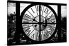 Giant Clock Window - View of Philadelphia at Sunset-Philippe Hugonnard-Stretched Canvas