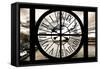 Giant Clock Window - View of River Seine and Eiffel Tower - Paris-Philippe Hugonnard-Framed Stretched Canvas