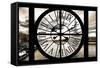 Giant Clock Window - View of River Seine and Eiffel Tower - Paris-Philippe Hugonnard-Framed Stretched Canvas