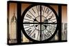 Giant Clock Window - View of Shanghai at Sunset - China-Philippe Hugonnard-Stretched Canvas