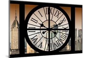 Giant Clock Window - View of Shanghai at Sunset - China-Philippe Hugonnard-Mounted Premium Photographic Print