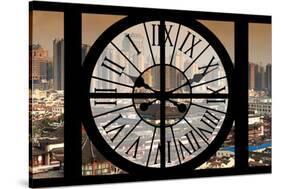 Giant Clock Window - View of Shanghai - China-Philippe Hugonnard-Stretched Canvas