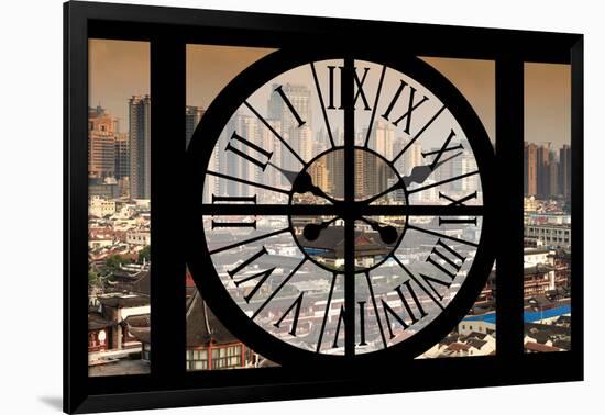 Giant Clock Window - View of Shanghai - China-Philippe Hugonnard-Framed Photographic Print