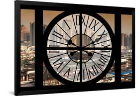 Giant Clock Window - View of Shanghai - China-Philippe Hugonnard-Framed Photographic Print