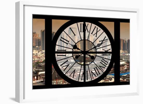 Giant Clock Window - View of Shanghai - China-Philippe Hugonnard-Framed Photographic Print