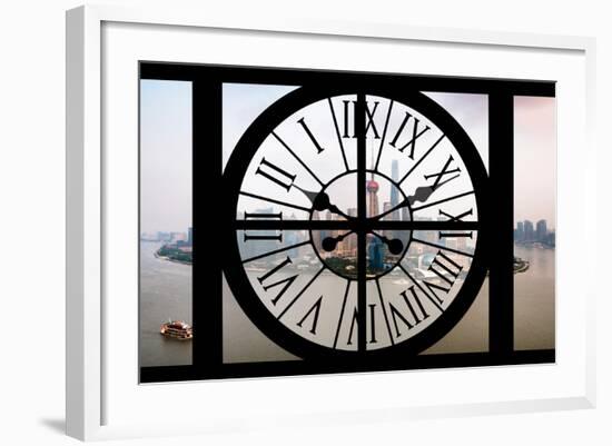 Giant Clock Window - View of Shanghai with the Oriental Tower - China III-Philippe Hugonnard-Framed Photographic Print