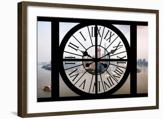 Giant Clock Window - View of Shanghai with the Oriental Tower - China III-Philippe Hugonnard-Framed Photographic Print