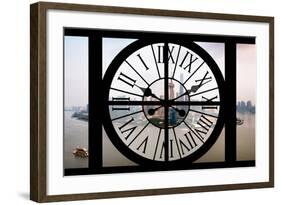 Giant Clock Window - View of Shanghai with the Oriental Tower - China III-Philippe Hugonnard-Framed Photographic Print