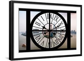 Giant Clock Window - View of Shanghai with the Oriental Tower - China III-Philippe Hugonnard-Framed Photographic Print