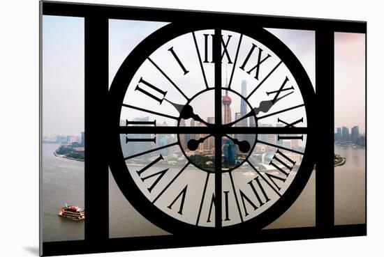 Giant Clock Window - View of Shanghai with the Oriental Tower - China III-Philippe Hugonnard-Mounted Photographic Print