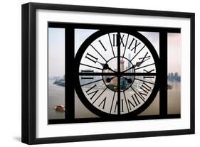 Giant Clock Window - View of Shanghai with the Oriental Tower - China III-Philippe Hugonnard-Framed Photographic Print