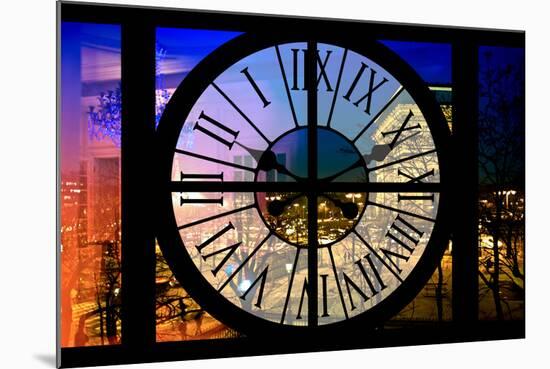 Giant Clock Window - View of the Arc de Triomphe at Night in Paris II-Philippe Hugonnard-Mounted Photographic Print