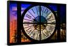 Giant Clock Window - View of the Arc de Triomphe at Night in Paris II-Philippe Hugonnard-Framed Stretched Canvas