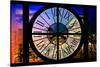 Giant Clock Window - View of the Arc de Triomphe at Night in Paris II-Philippe Hugonnard-Stretched Canvas