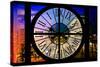 Giant Clock Window - View of the Arc de Triomphe at Night in Paris II-Philippe Hugonnard-Stretched Canvas