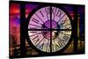 Giant Clock Window - View of the Arc de Triomphe at Night in Paris III-Philippe Hugonnard-Stretched Canvas