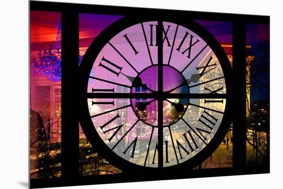 Giant Clock Window - View of the Arc de Triomphe at Night in Paris III-Philippe Hugonnard-Mounted Premium Photographic Print