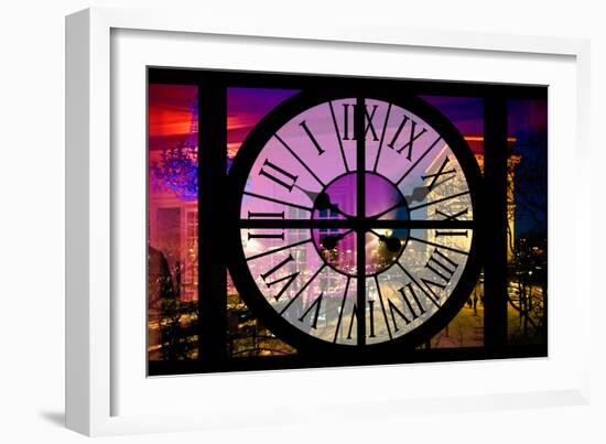 Giant Clock Window - View of the Arc de Triomphe at Night in Paris III-Philippe Hugonnard-Framed Photographic Print