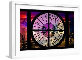 Giant Clock Window - View of the Arc de Triomphe at Night in Paris III-Philippe Hugonnard-Framed Photographic Print