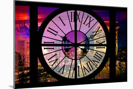 Giant Clock Window - View of the Arc de Triomphe at Night in Paris III-Philippe Hugonnard-Mounted Photographic Print