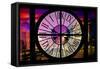 Giant Clock Window - View of the Arc de Triomphe at Night in Paris III-Philippe Hugonnard-Framed Stretched Canvas