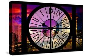 Giant Clock Window - View of the Arc de Triomphe at Night in Paris III-Philippe Hugonnard-Stretched Canvas