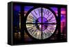 Giant Clock Window - View of the Arc de Triomphe at Night in Paris IV-Philippe Hugonnard-Framed Stretched Canvas
