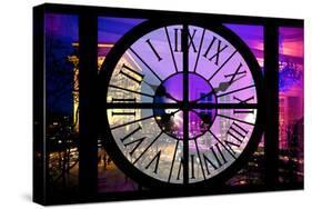 Giant Clock Window - View of the Arc de Triomphe at Night in Paris IV-Philippe Hugonnard-Stretched Canvas