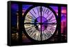 Giant Clock Window - View of the Arc de Triomphe at Night in Paris IV-Philippe Hugonnard-Framed Stretched Canvas