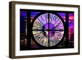 Giant Clock Window - View of the Arc de Triomphe at Night in Paris IV-Philippe Hugonnard-Framed Photographic Print