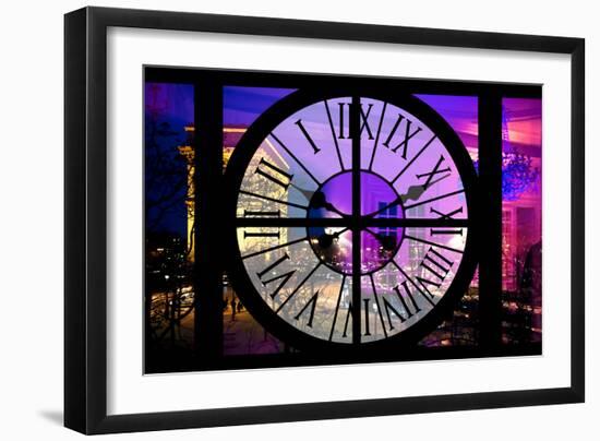 Giant Clock Window - View of the Arc de Triomphe at Night in Paris IV-Philippe Hugonnard-Framed Photographic Print