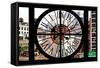 Giant Clock Window - View of the Buildings of Sutton Place - New York-Philippe Hugonnard-Framed Stretched Canvas