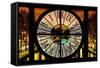 Giant Clock Window - View of the Canal Saint Martin at night - Paris-Philippe Hugonnard-Framed Stretched Canvas