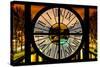 Giant Clock Window - View of the Canal Saint Martin at night - Paris-Philippe Hugonnard-Stretched Canvas