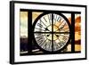 Giant Clock Window - View of the Eiffel Tower and River Seine at Sunset in Paris-Philippe Hugonnard-Framed Photographic Print