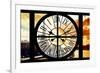 Giant Clock Window - View of the Eiffel Tower and River Seine at Sunset in Paris-Philippe Hugonnard-Framed Photographic Print