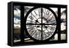 Giant Clock Window - View of the Eiffel Tower and River Seine in Paris II-Philippe Hugonnard-Framed Stretched Canvas