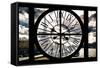 Giant Clock Window - View of the Eiffel Tower and River Seine in Paris II-Philippe Hugonnard-Framed Stretched Canvas