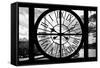 Giant Clock Window - View of the Eiffel Tower and River Seine in Paris-Philippe Hugonnard-Framed Stretched Canvas