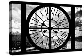 Giant Clock Window - View of the Eiffel Tower and River Seine in Paris-Philippe Hugonnard-Stretched Canvas