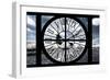 Giant Clock Window - View of the Eiffel Tower and River Seine with White Trees-Philippe Hugonnard-Framed Photographic Print