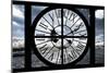 Giant Clock Window - View of the Eiffel Tower and River Seine with White Trees-Philippe Hugonnard-Mounted Photographic Print