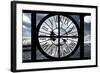 Giant Clock Window - View of the Eiffel Tower and River Seine with White Trees-Philippe Hugonnard-Framed Photographic Print