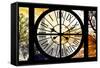 Giant Clock Window - View of the Eiffel Tower at Sunrise - Paris-Philippe Hugonnard-Framed Stretched Canvas