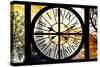 Giant Clock Window - View of the Eiffel Tower at Sunrise - Paris-Philippe Hugonnard-Stretched Canvas
